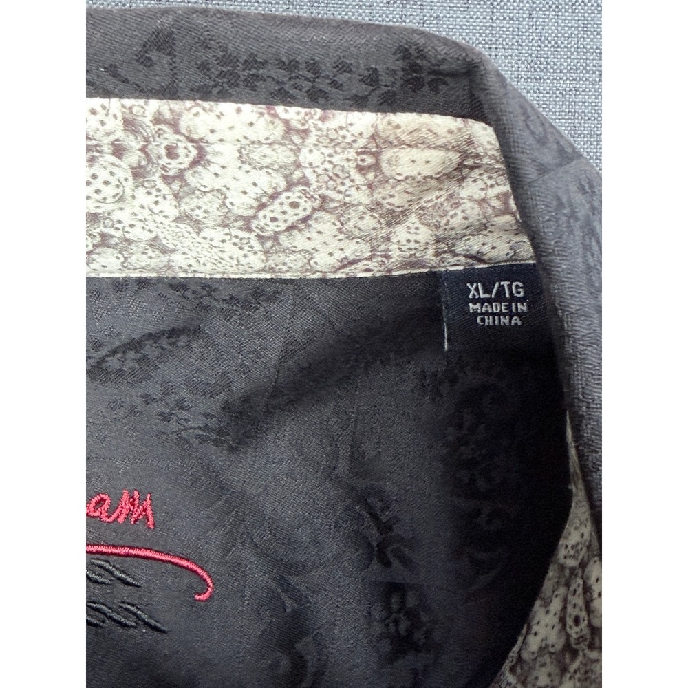 Robert Graham Mens XL Long Sleeve Button Down Shirt Black Paisley Jacquard - Picture 6 of 10